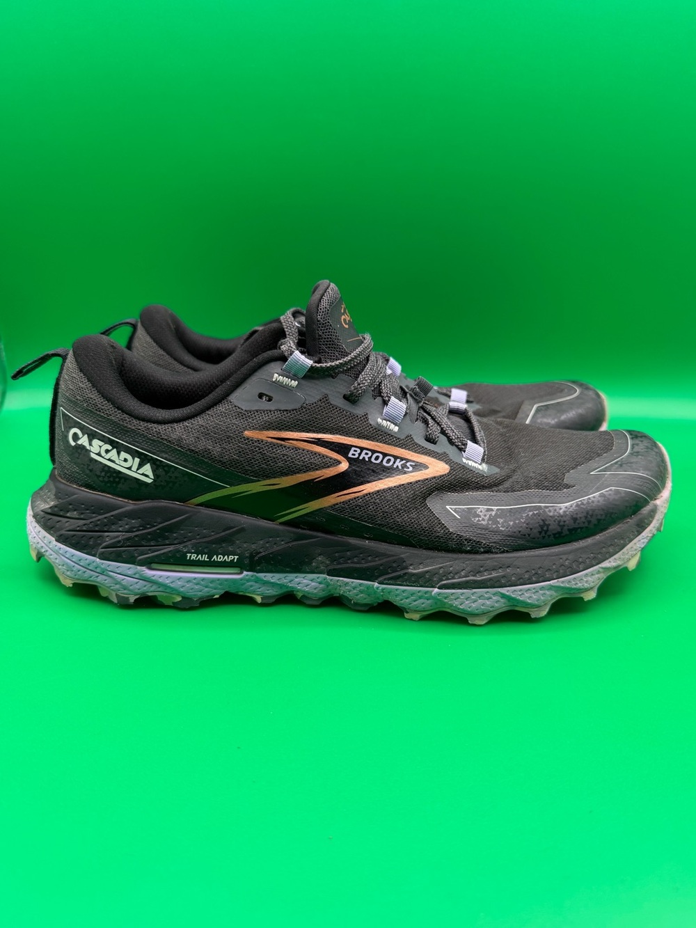 Brooks Cascadia 18 Womens Trail Running Shoes Ebony 1204161B048 SZ 10.5